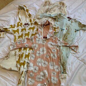 4pcMilkbarn Bundle (12-18M) – Organic Cotton, Whimsical Prints, and Cozy Rompers